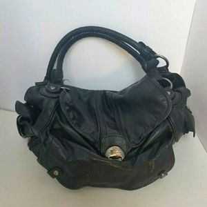 Francesco Biasia Black Leather Handbag Purse